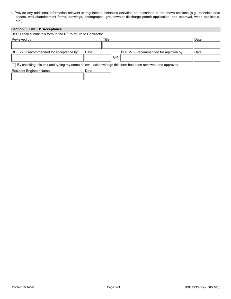 Form BDE2733 Regulated Substances Final Construction Report (Rsfcr) - Illinois, Page 3