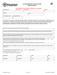 Form BDE2736 Contaminated Soil/Environmental Impact Analysis - Illinois