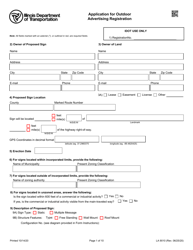 Document preview: Form LA9010 Application for Outdoor Advertising Registration - Illinois