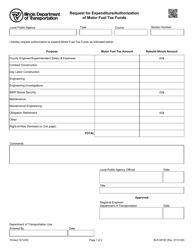 Form BLR09150 Request for Expenditure/Authorization of Motor Fuel Tax Funds - Illinois