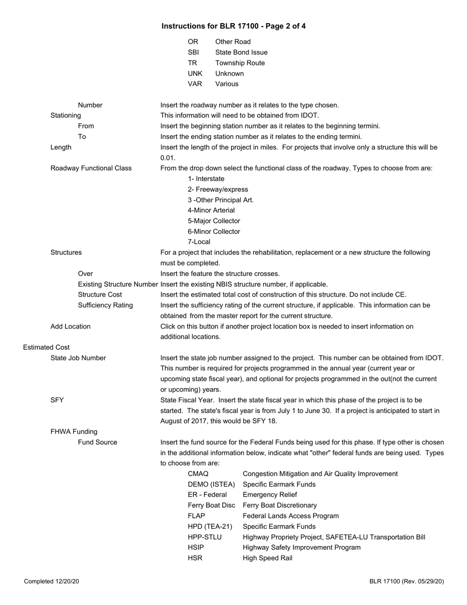 Form BLR17100 Local Public Agency Multi-Year Program Project Request - Illinois, Page 3