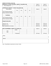 Form BMPR CM20 Coal Fly Ash Supplier Pre/Pro Split Sample Test Report - Illinois, Page 2