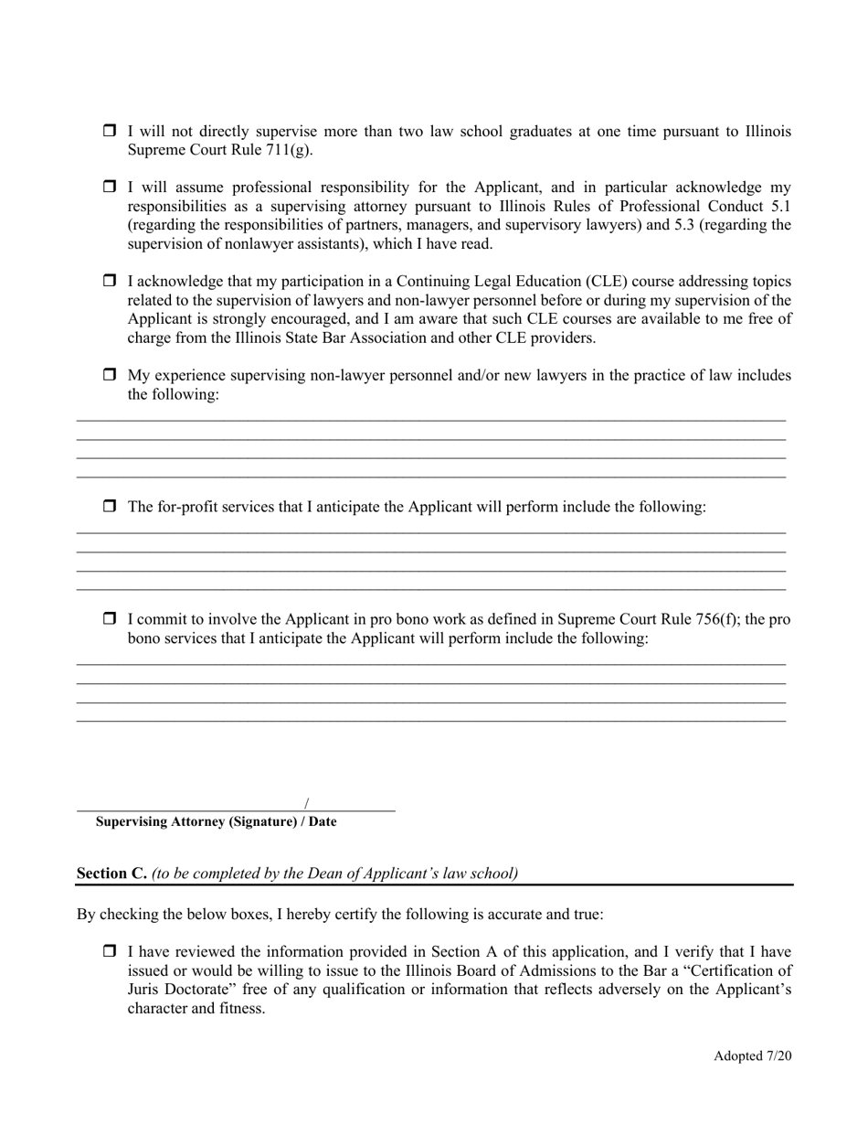 Illinois Application for Authorization to Perform Legal Services Under ...