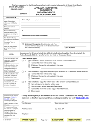 Document preview: Form E-SD3515.1 Affidavit - Supporting Documents Not Attached to Eviction Complaint - Illinois