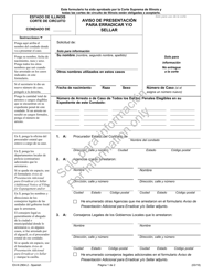 Document preview: Formulario EX-N2904.2 Aviso De Presentacion Para Erradicar Y/O Sellar - Illinois (Spanish)