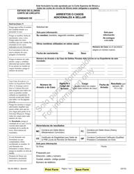 Document preview: Formulario SE-AA2908.2 Arrestos O Casos Adicionales a Sellar - Illinois (Spanish)