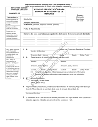 Formulario EXJ-N3204.1 Aviso De Presentacion Para Erradicar Expedientes De Menores - Illinois (Spanish)