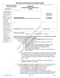 Formulario WA-O604.4 Orden De Exencion De Cuotas De La Corte - Illinois (Spanish)