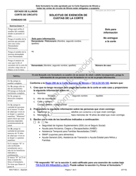 Form WA-P603.4 Solicitud De Exencion De Cuotas De La Corte - Illinois