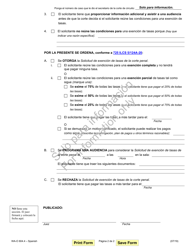 Formulario WA-O604.4 Orden De Exencion De Tasas De La Corte Penal - Illinois (Spanish), Page 2