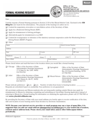 Form DAH H12 Formal Hearing Request Form - Illinois