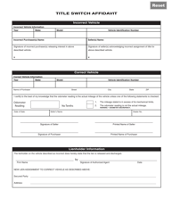 Form VSD624 Title Switch Affidavit - Illinois, Page 2