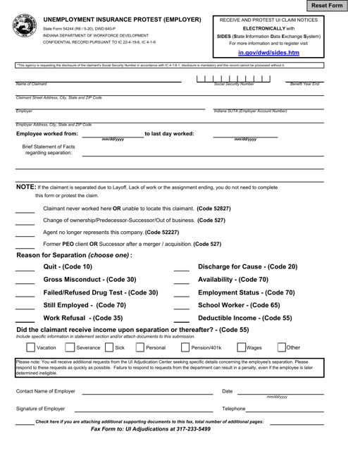 State Form 54244 DWD640 P Download Fillable PDF Or Fill Online 