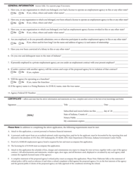 Application for Private Employment Agency License - Indiana, Page 2