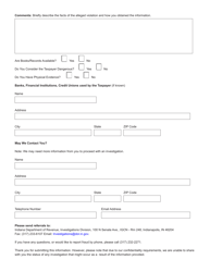 Form FRD-1 (State Form 55213) Tax Fraud Referral - Indiana, Page 2