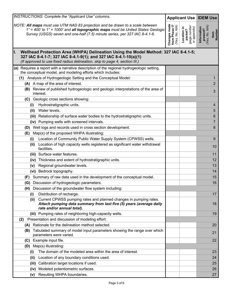 State Form 53117 Indiana Wellhead Protection Phase II Application - Indiana, Page 3