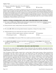 Form WH-385-V &quot;Certification for Serious Injury or Illness of a Veteran for Military Caregiver Leave Under the Family and Medical Leave Act&quot;, Page 2