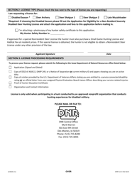 DNR Form 542-0214 Application for Iowa Special Nonresident Disabled Military Deer License - Iowa, Page 2