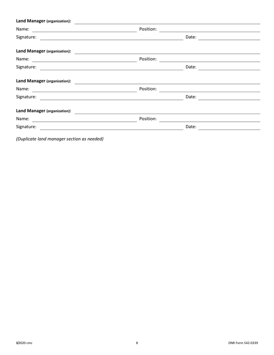 DNR Form 542-0339 Water Trails Program Water Trail Planning Assistance Selection Application - Iowa, Page 8