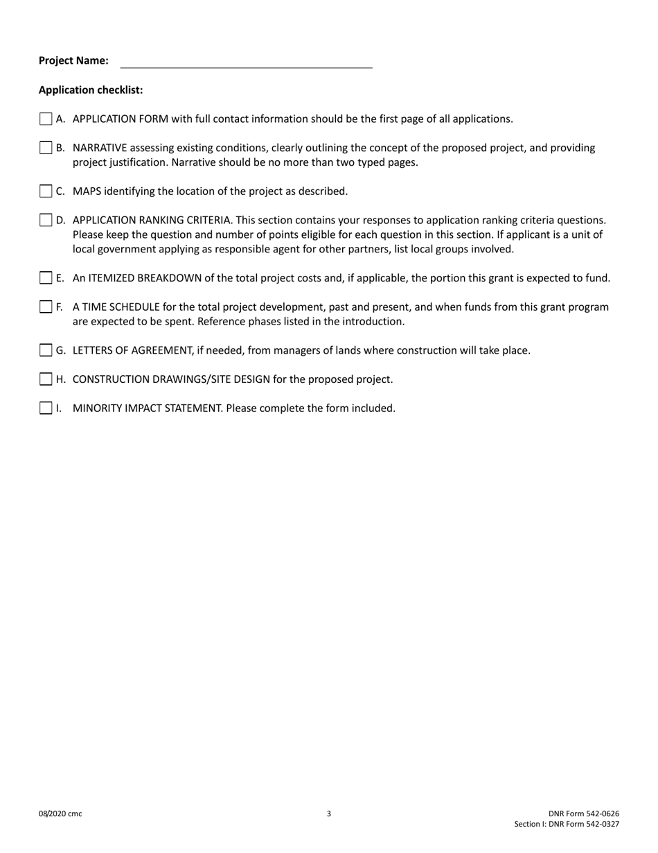 DNR Form 542-0626 (542-0327) Section I Water Trails Program Cost-Share Application - Iowa, Page 3