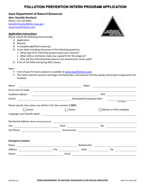 DNR Form 542-0336  Printable Pdf