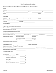 DNR Form 542-1015 Earth Embankment Dams - Iowa, Page 3