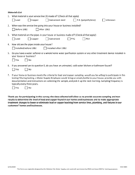 DNR Form 542-0385 Customer Questionnaire for Lead and Copper Testing of Drinking Water - Iowa, Page 2