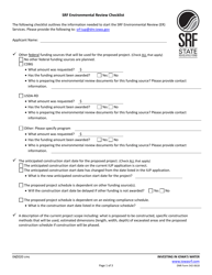 DNR Form 542-0618 Exhibit 5 Srf Environmental Review Checklist - Iowa