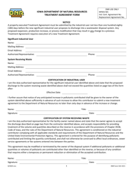 DNR Form 542-3221 Treatment Agreement Form - Iowa