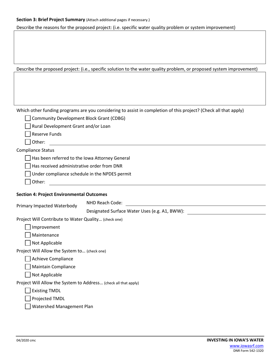 DNR Form 542-1320 Exhibit 8 Clean Water State Revolving Fund Intended Use Plan (Iup) Application - Iowa, Page 5