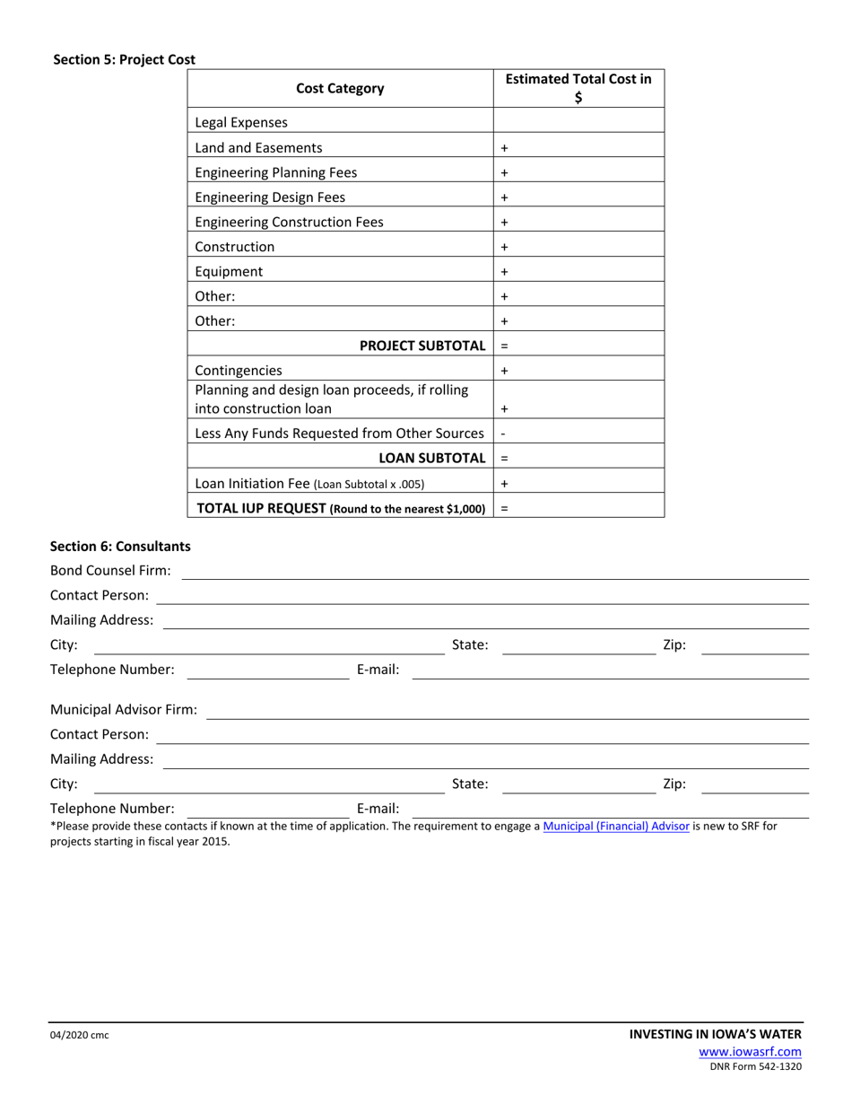 DNR Form 542-1320 Exhibit 8 Clean Water State Revolving Fund Intended Use Plan (Iup) Application - Iowa, Page 6