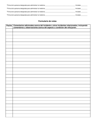 Formulario CCL.027 Autorizacion Para Administrar Medicinas a Ninos Y Jovenes Medicinas De Largo Plazo (Con Receta Y Sin Receta) - Kansas (Spanish), Page 2