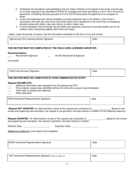 Form CCL.039 Request for Exception to Provide Foster Care - Kansas, Page 2