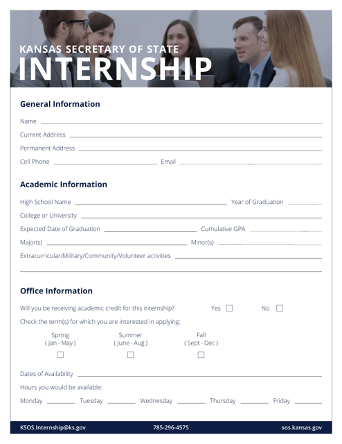 Internship Application - Kansas