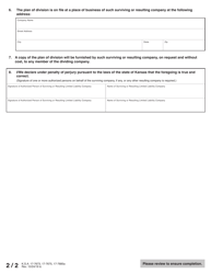 Form CDL53-81 Certificate of Division of a Kansas Limited Liability Company - Kansas, Page 4
