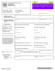 Form CO Copy Order Request Form - Kansas