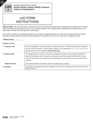 Form LAO Kansas Series Limited Liability Company Articles of Organization - Kansas, Page 2