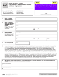 Form LAO Kansas Series Limited Liability Company Articles of Organization - Kansas, Page 3
