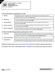 Form NO Notary Public Appointment Form - Kansas, Page 2