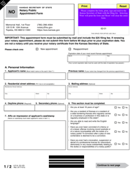 Form NO Notary Public Appointment Form - Kansas, Page 3