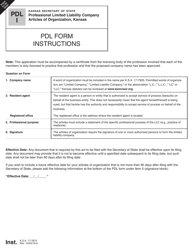 Form PDL51-22 Kansas Professional Limited Liability Company Articles of Organization - Kansas, Page 2