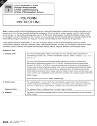 Form PBL51-36 Statutory Public Benefit Limited Liability Company Articles of Organization - Kansas, Page 2