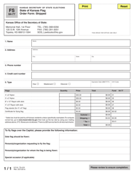 Document preview: Form FS64-77 State of Kansas Flag Order Form: Shipped - Kansas