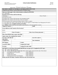 Form PPS0550 Critical Incident Notification - Kansas