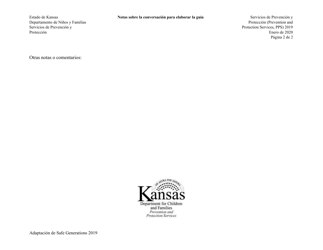 Formulario PPS2019 Notas Sobre La Conversacion Para Elaborar La Guia - Kansas (Spanish), Page 2