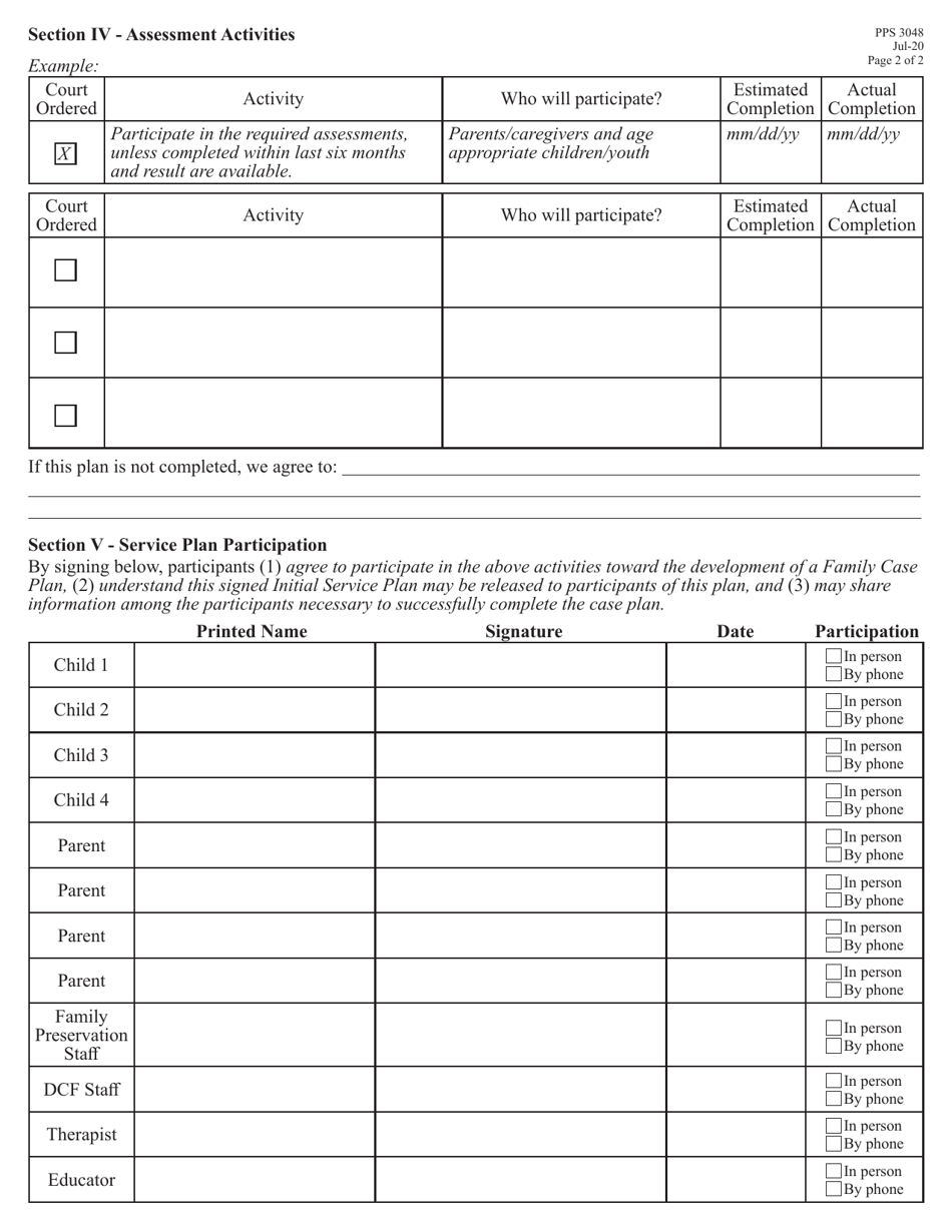 Form PPS3048 Download Printable PDF or Fill Online Family Preservation ...