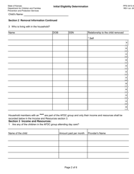 Form PPS5410A initial IV-E Eligibility Determination - Data Collection - Kansas, Page 2