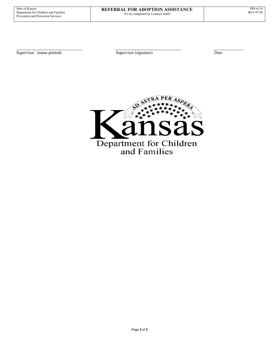 Form PPS6110 Referral for Adoption Assistance - Kansas, Page 3