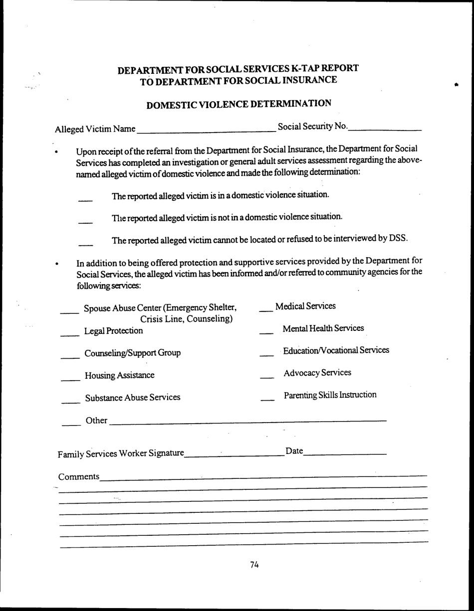 Domestic Violence Determination - Kentucky, Page 1