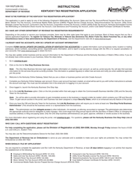 Form 10A100(P) Kentucky Tax Registration Application - Kentucky, Page 16